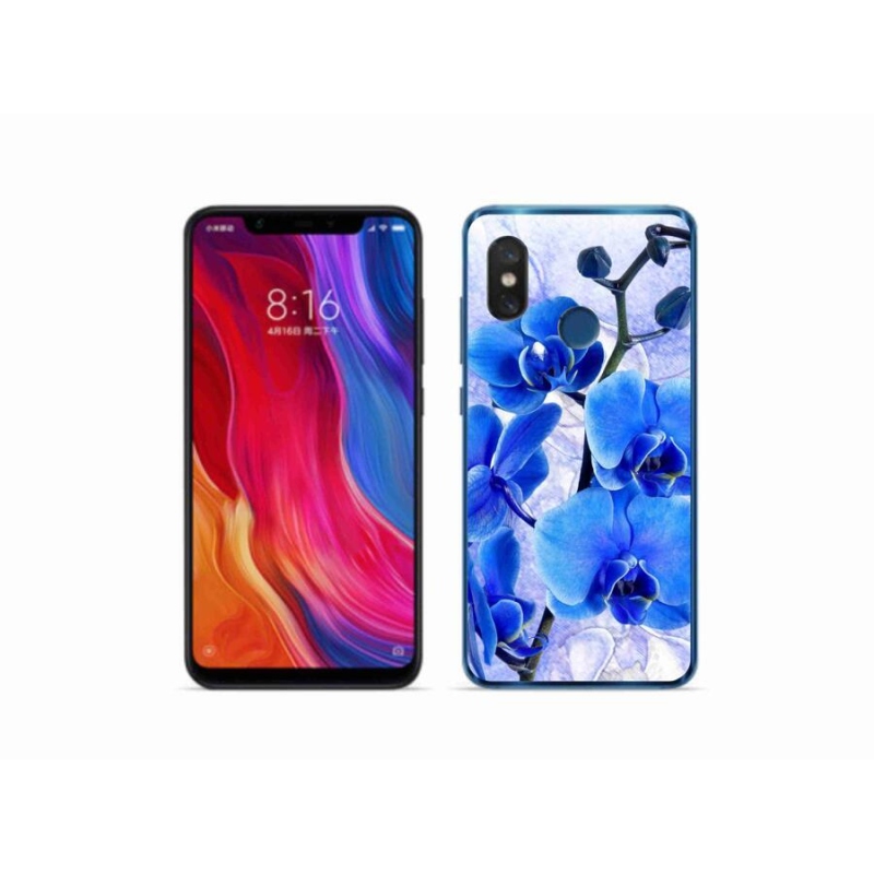 Gélový kryt mmCase na mobil Xiaomi Mi 8 - modré kvety