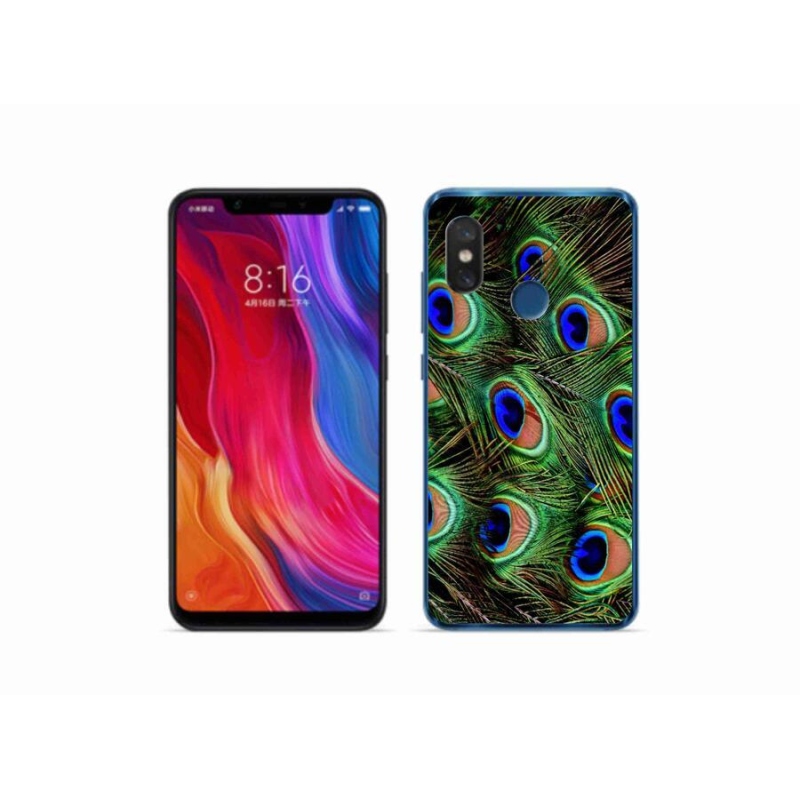 Gélový kryt mmCase na mobil Xiaomi Mi 8 - pávie perie