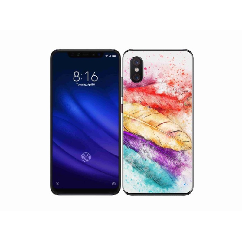 Gélový kryt mmCase na mobil Xiaomi Mi 8 Pro - farebné perie