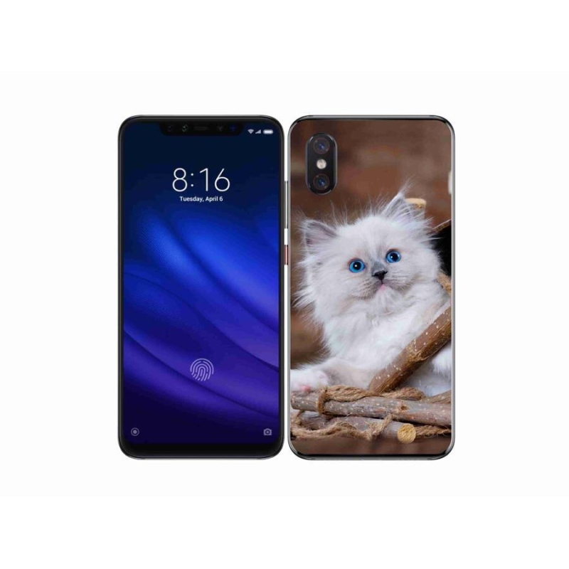 Gélový kryt mmCase na mobil Xiaomi Mi 8 Pro - biele mačiatko