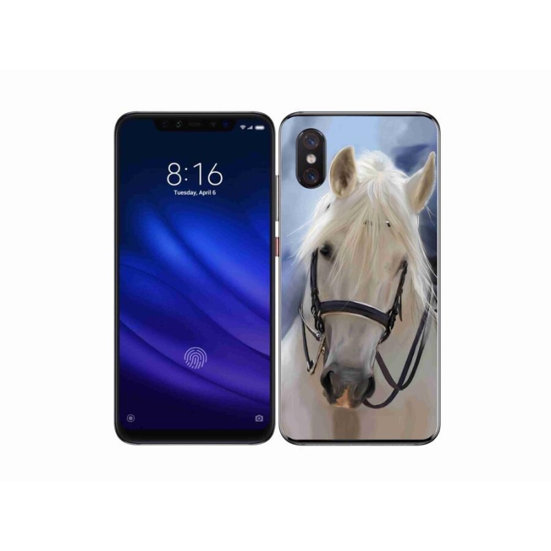 Gélový kryt mmCase na mobil Xiaomi Mi 8 Pro - biely kôň