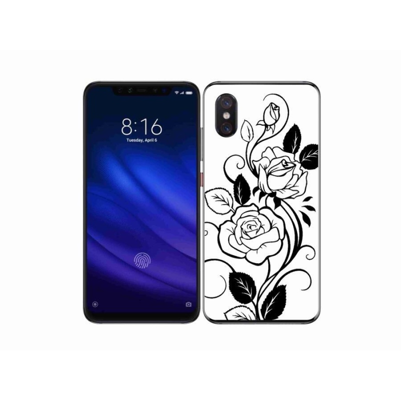 Gélový kryt mmCase na mobil Xiaomi Mi 8 Pro - čiernobiela ruža