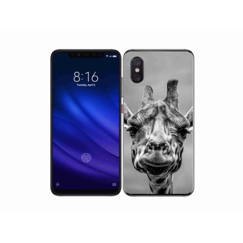 Gélový kryt mmCase na mobil Xiaomi Mi 8 Pro - čiernobiela žirafa