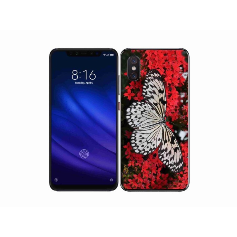 Gélový kryt mmCase na mobil Xiaomi Mi 8 Pro - čiernobiely motýľ 1