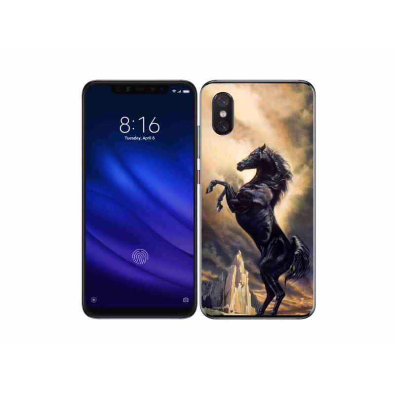 Gélový kryt mmCase na mobil Xiaomi Mi 8 Pro - čierny kreslený kôň