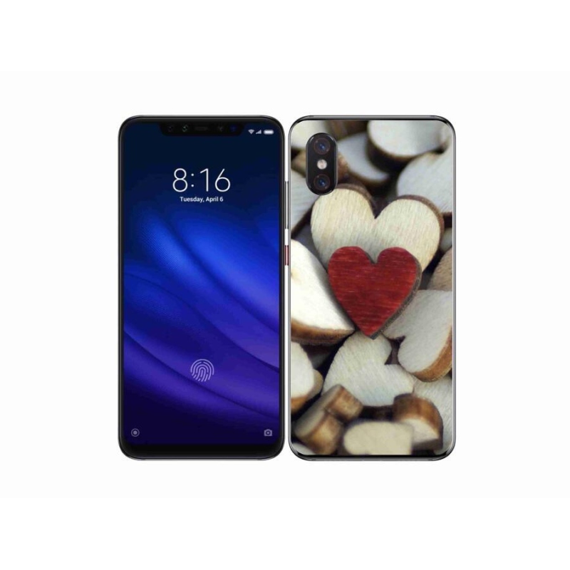 Gélový kryt mmCase na mobil Xiaomi Mi 8 Pro - gravírované červené srdce