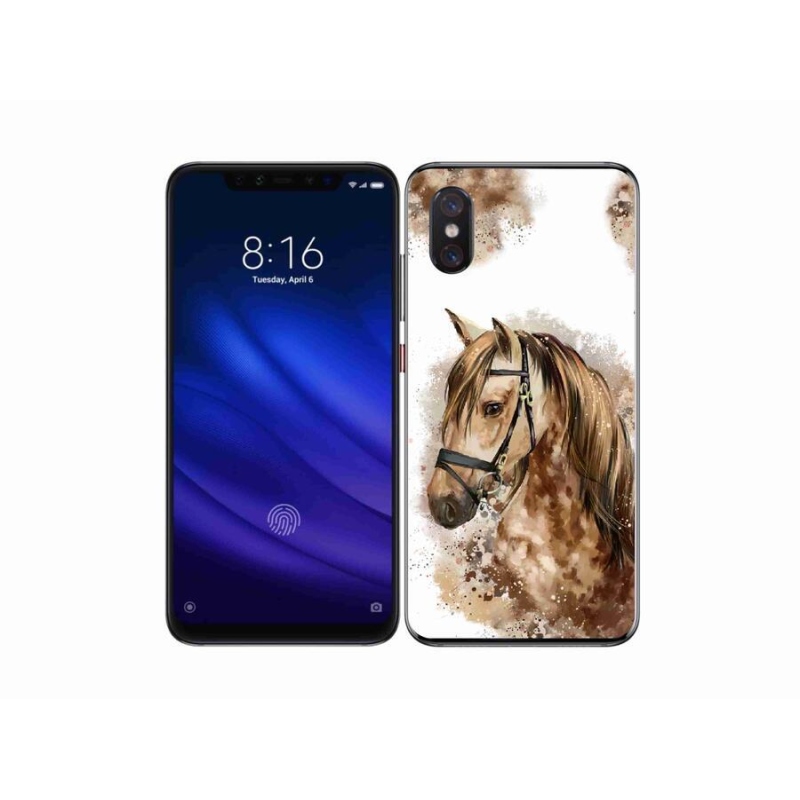 Gélový kryt mmCase na mobil Xiaomi Mi 8 Pro - hnedý kreslený kôň