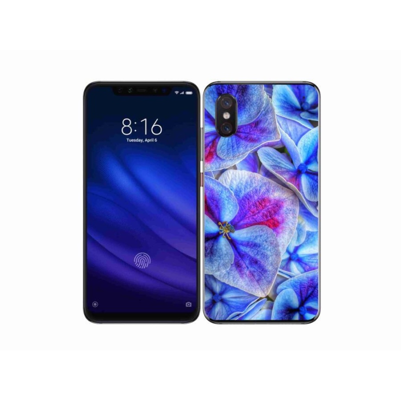 Gélový kryt mmCase na mobil Xiaomi Mi 8 Pro - modré kvety 1