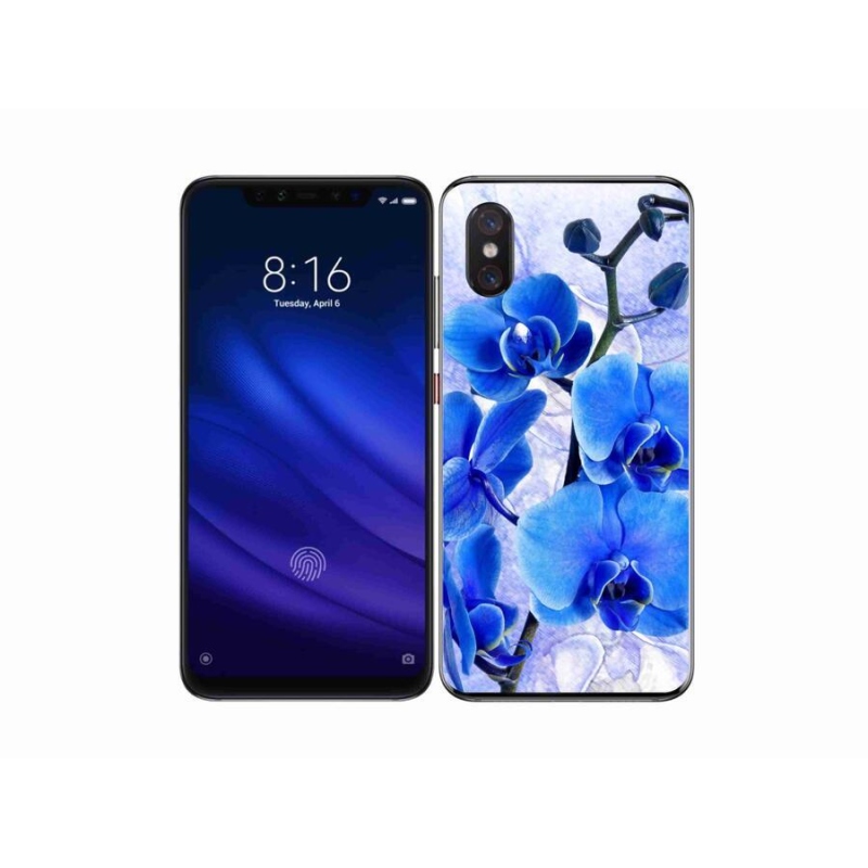 Gélový kryt mmCase na mobil Xiaomi Mi 8 Pro - modré kvety