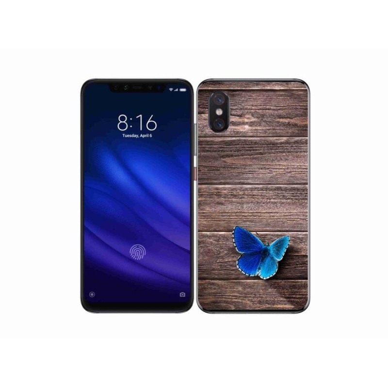 Gélový kryt mmCase na mobil Xiaomi Mi 8 Pro - modrý motýľ 1