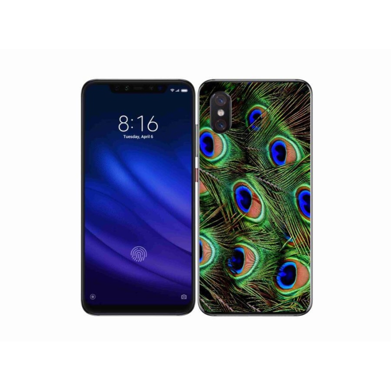 Gélový kryt mmCase na mobil Xiaomi Mi 8 Pro - pávie perie