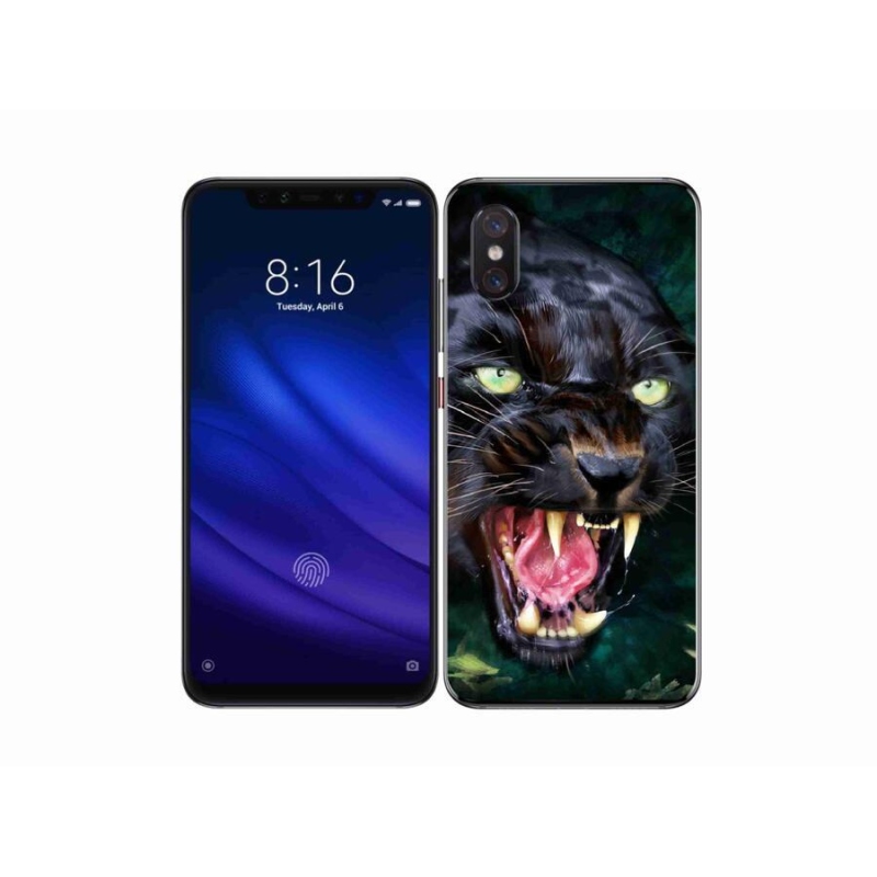 Gélový kryt mmCase na mobil Xiaomi Mi 8 Pro - rozzúrený čierny panter