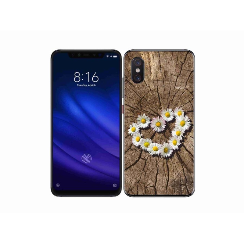 Gélový kryt mmCase na mobil Xiaomi Mi 8 Pro - srdce z margarét