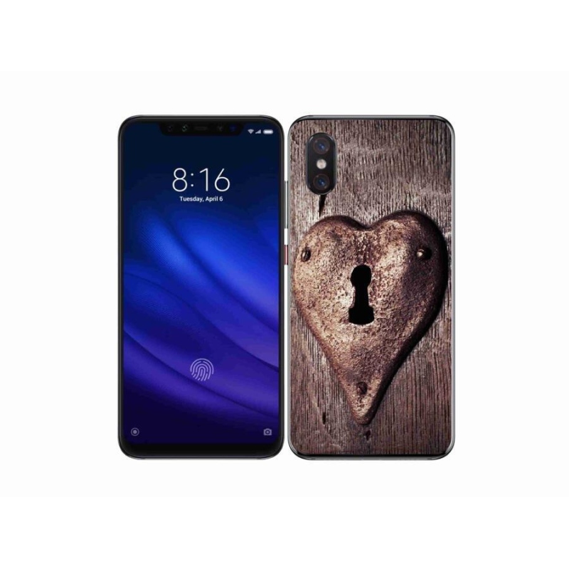 Gélový kryt mmCase na mobil Xiaomi Mi 8 Pro - zámok v tvare srdca