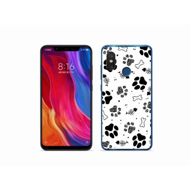 Gélový kryt mmCase na mobil Xiaomi Mi 8 - psie labky 1