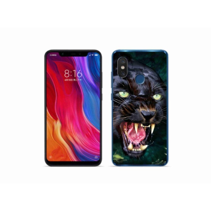 Gélový kryt mmCase na mobil Xiaomi Mi 8 - rozzúrený čierny panter