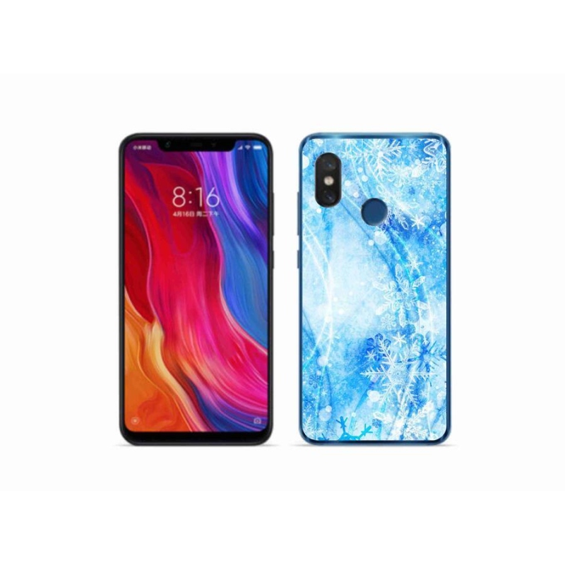 Gélový kryt mmCase na mobil Xiaomi Mi 8 - snehové vločky