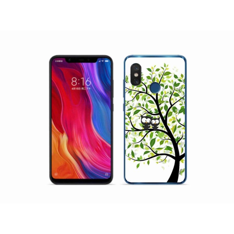 Gélový kryt mmCase na mobil Xiaomi Mi 8 - malej sovy na strome