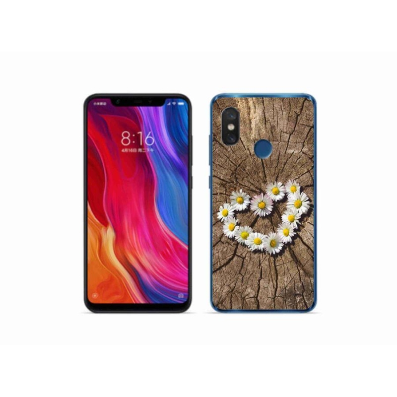 Gélový kryt mmCase na mobil Xiaomi Mi 8 - srdce z margarét