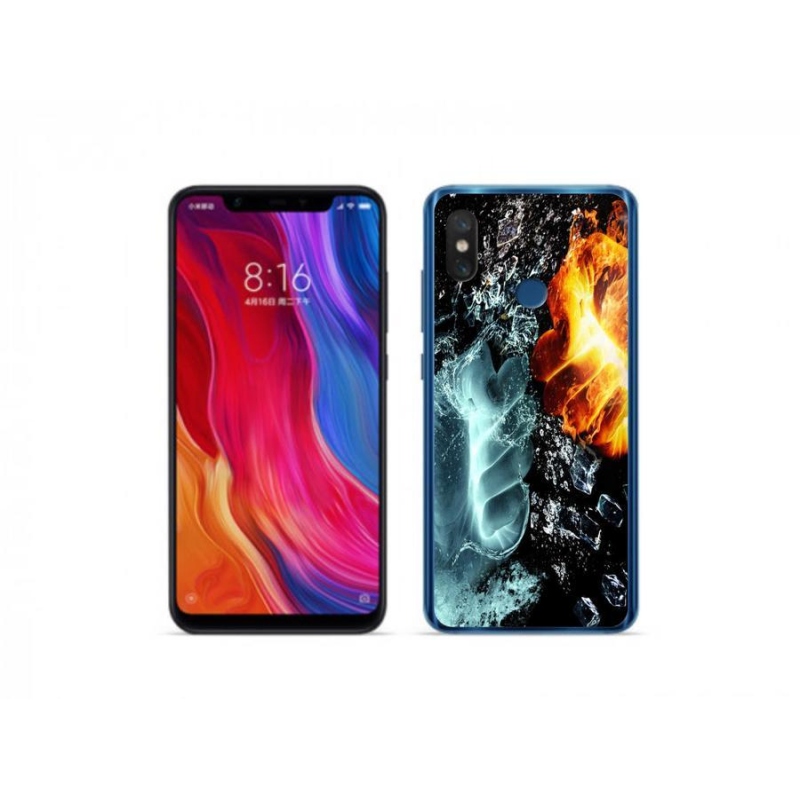 Gélový kryt mmCase na mobil Xiaomi Mi 8 - voda a oheň