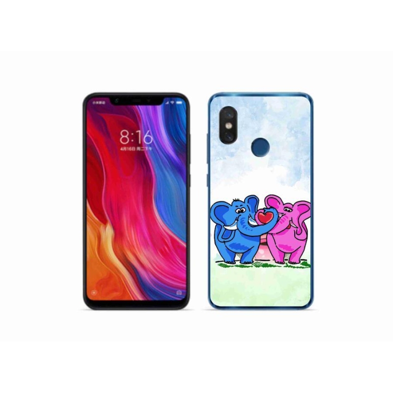 Gélový kryt mmCase na mobil Xiaomi Mi 8 - zamilovaní slony