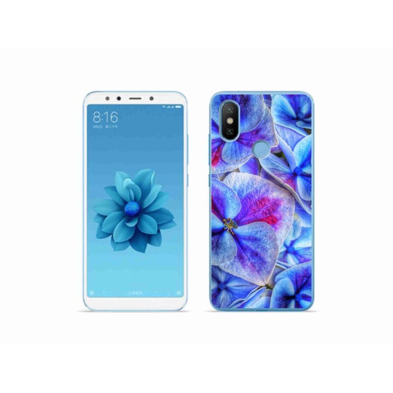 Gélový kryt mmCase na mobil Xiaomi Mi A2 - modré kvety 1