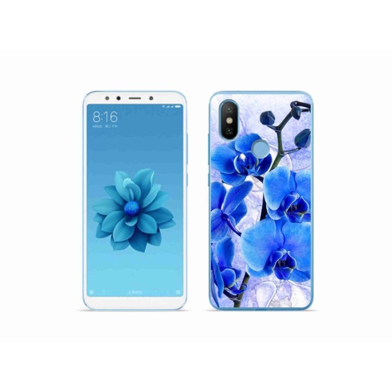Gélový kryt mmCase na mobil Xiaomi Mi A2 - modré kvety