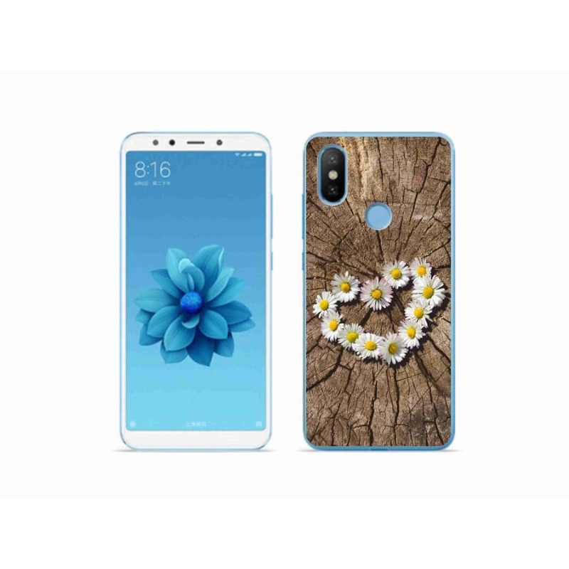 Gélový kryt mmCase na mobil Xiaomi Mi A2 - srdce z margarét