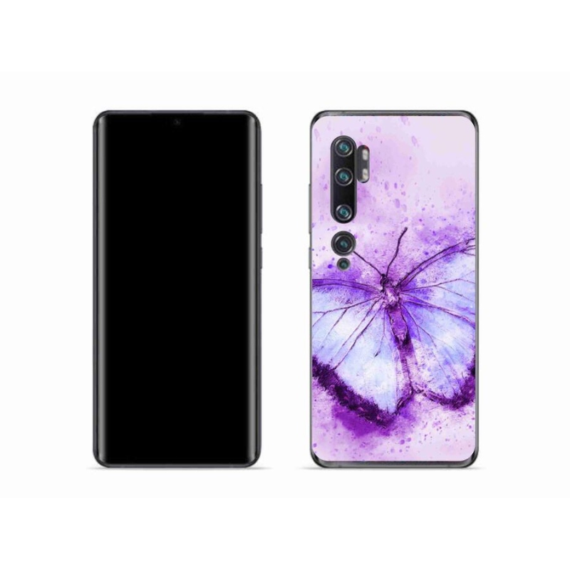 Gélový kryt mmCase na mobil Xiaomi Mi Note 10 - fialový motýľ