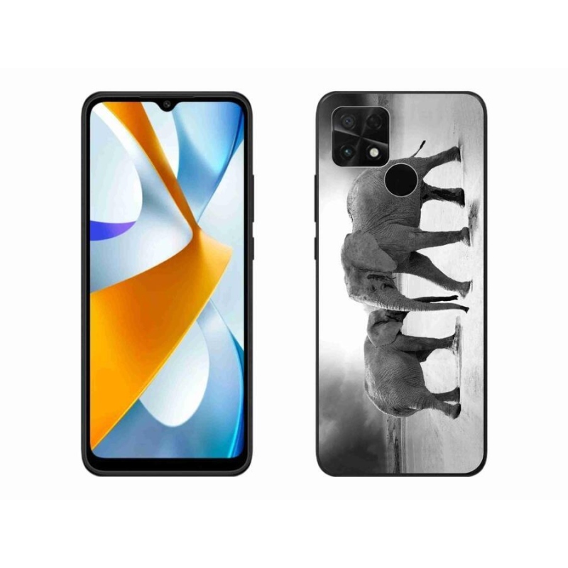 Gélový kryt mmCase na mobil Xiaomi Poco C40 - čiernobieli slony