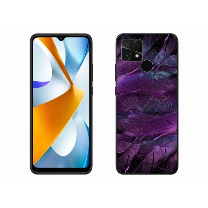 Gélový kryt mmCase na mobil Xiaomi Poco C40 - fialové pierka