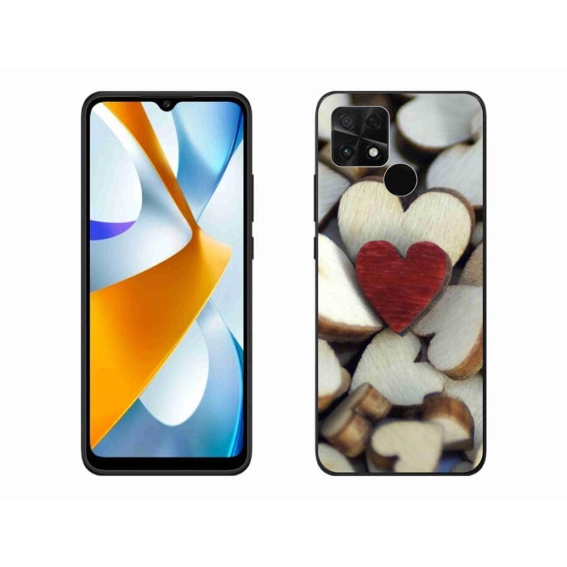 Gélový kryt mmCase na mobil Xiaomi Poco C40 - gravírované červené srdce