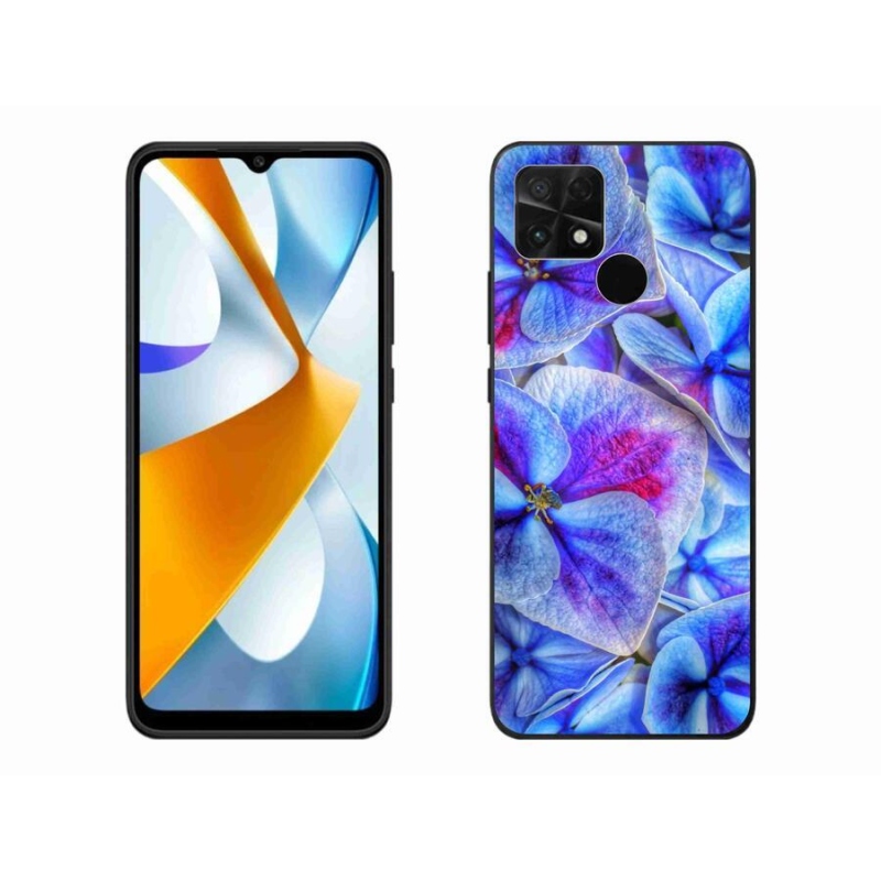 Gélový kryt mmCase na mobil Xiaomi Poco C40 - modré kvety 1