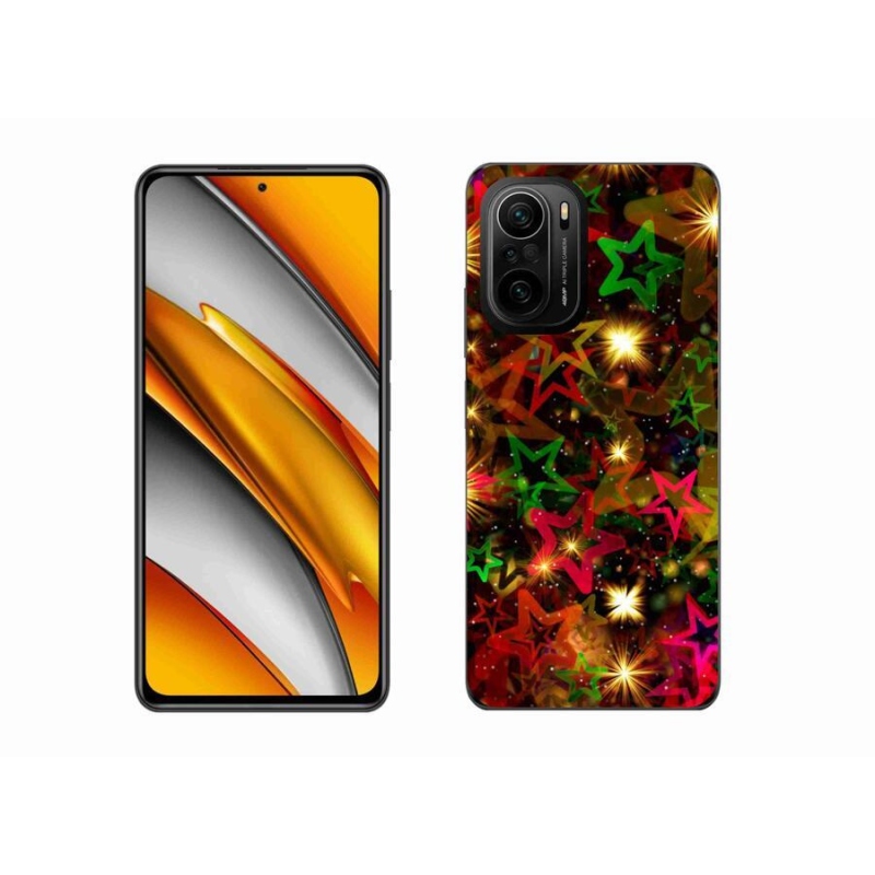 Gélový kryt mmCase na mobil Xiaomi Poco F3 - farebné hviezdičky