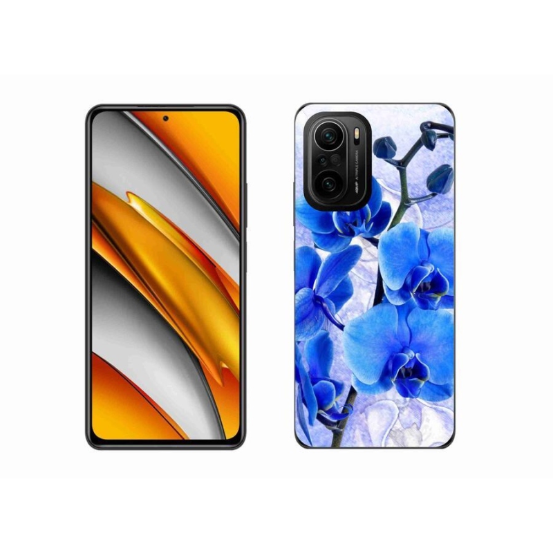 Gélový kryt mmCase na mobil Xiaomi Poco F3 - modré kvety