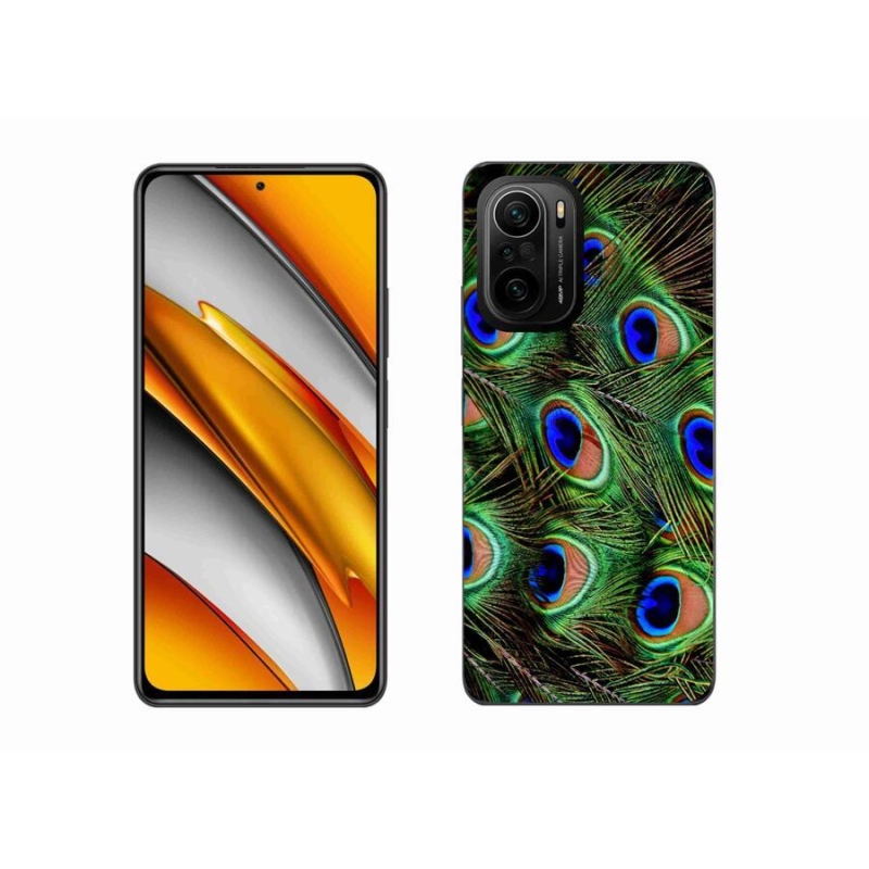 Gélový kryt mmCase na mobil Xiaomi Poco F3 - pávie perie