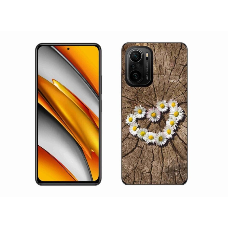 Gélový kryt mmCase na mobil Xiaomi Poco F3 - srdce z margarét