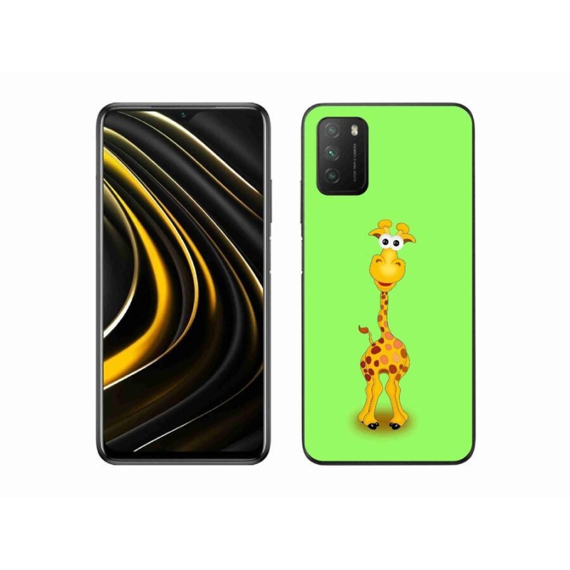 Gélový kryt mmCase na mobil Xiaomi Poco M3 - kreslená žirafa