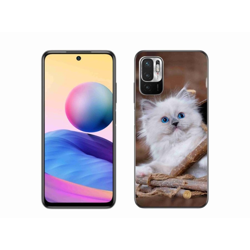 Gélový kryt mmCase na mobil Xiaomi Poco M3 Pro/5G - biele mačiatko