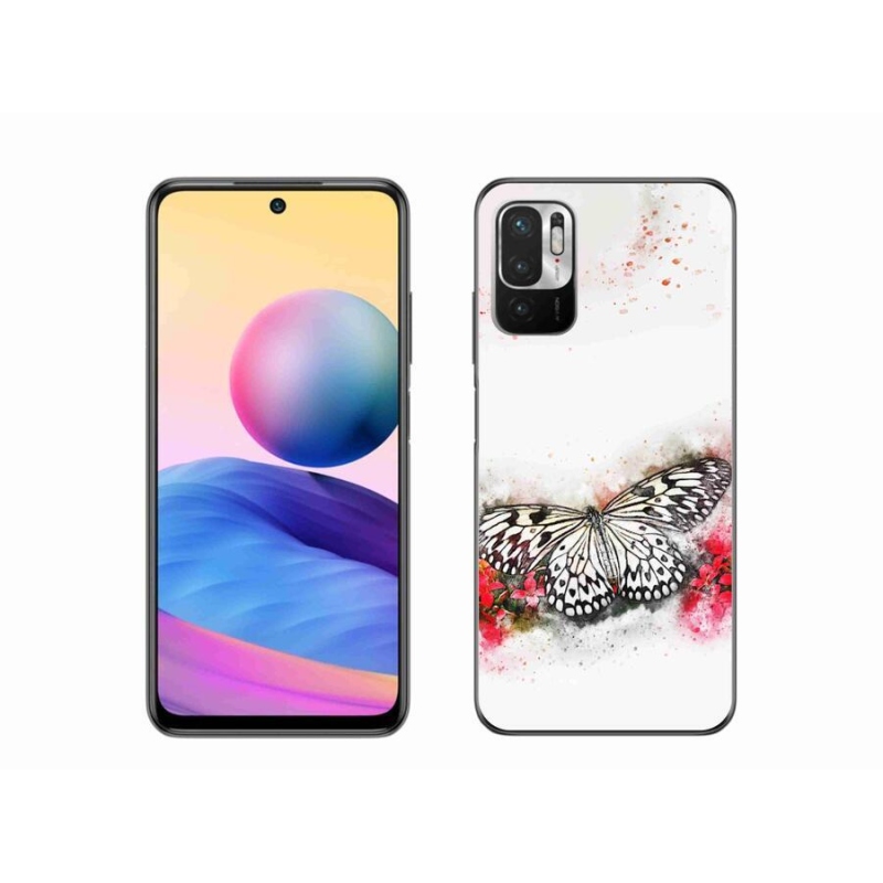 Gélový kryt mmCase na mobil Xiaomi Poco M3 Pro/5G - čiernobiely motýľ