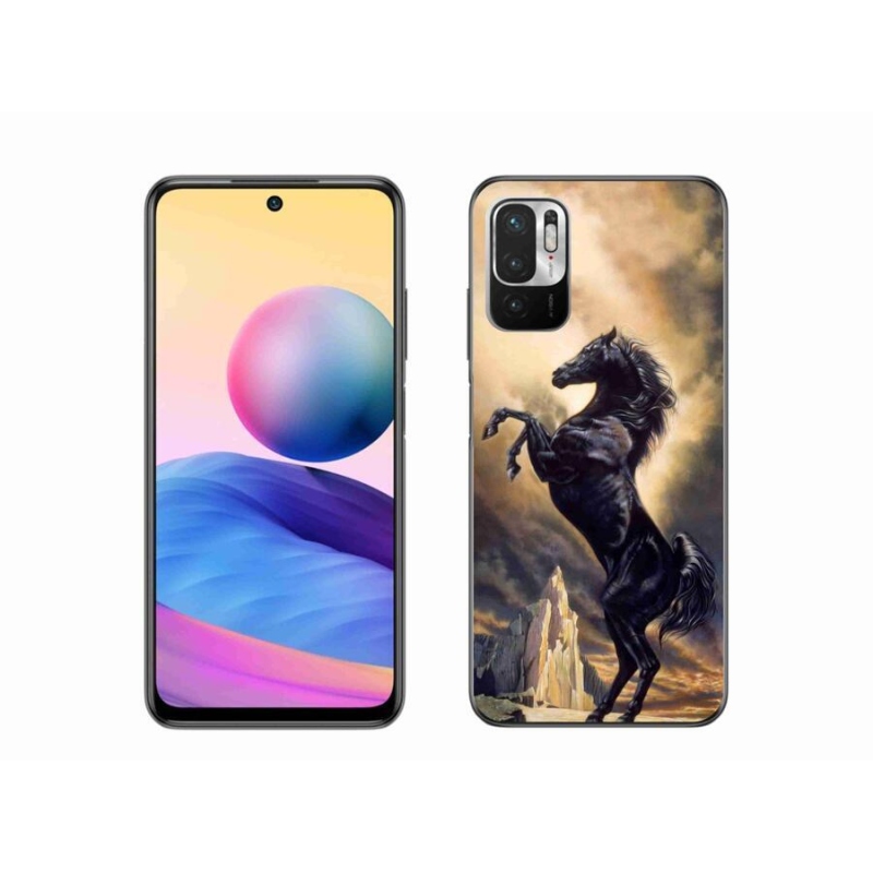 Gélový kryt mmCase na mobil Xiaomi Poco M3 Pro/5G - čierny kreslený kôň