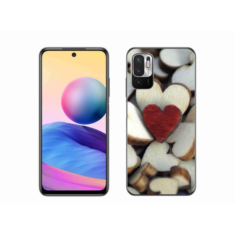 Gélový kryt mmCase na mobil Xiaomi Poco M3 Pro / 5G - gravírované červené srdce