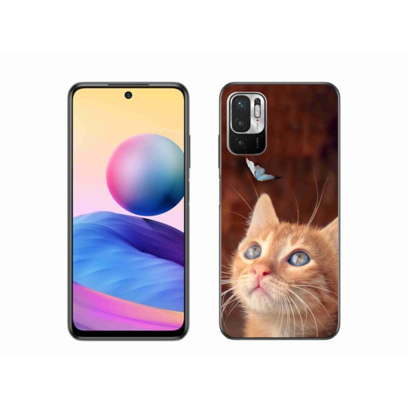 Gélový kryt mmCase na mobil Xiaomi Poco M3 Pro/5G - motýľ a mačiatko