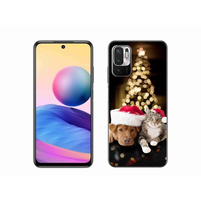 Gélový kryt mmCase na mobil Xiaomi Poco M3 Pro/5G - vianočný pes a mačka