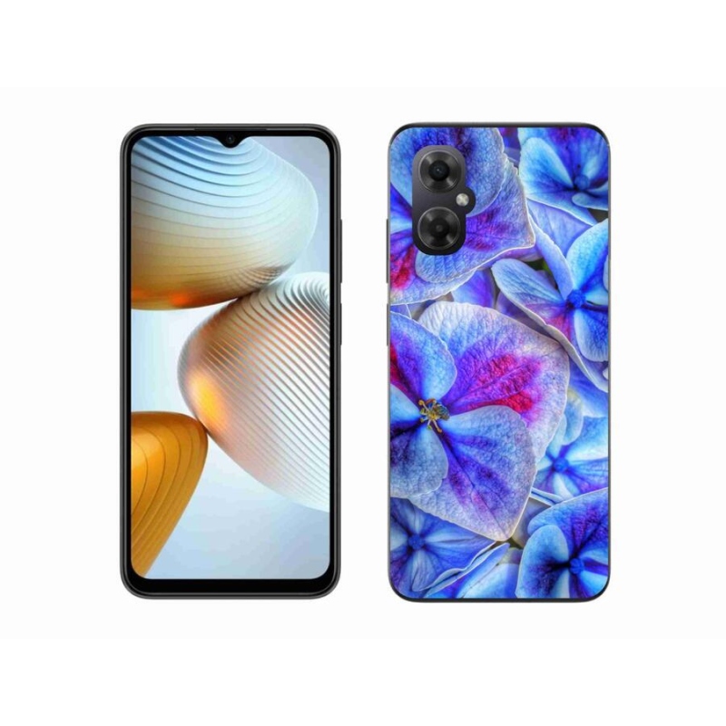 Gélový kryt mmCase na mobil Xiaomi Poco M4 5G - modré kvety 1