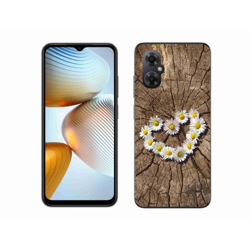 Gélový kryt mmCase na mobil Xiaomi Poco M4 5G - srdce z margaréty