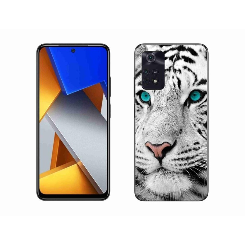 Gélový kryt mmCase na mobil Xiaomi Poco M4 Pro 4G - biely tiger