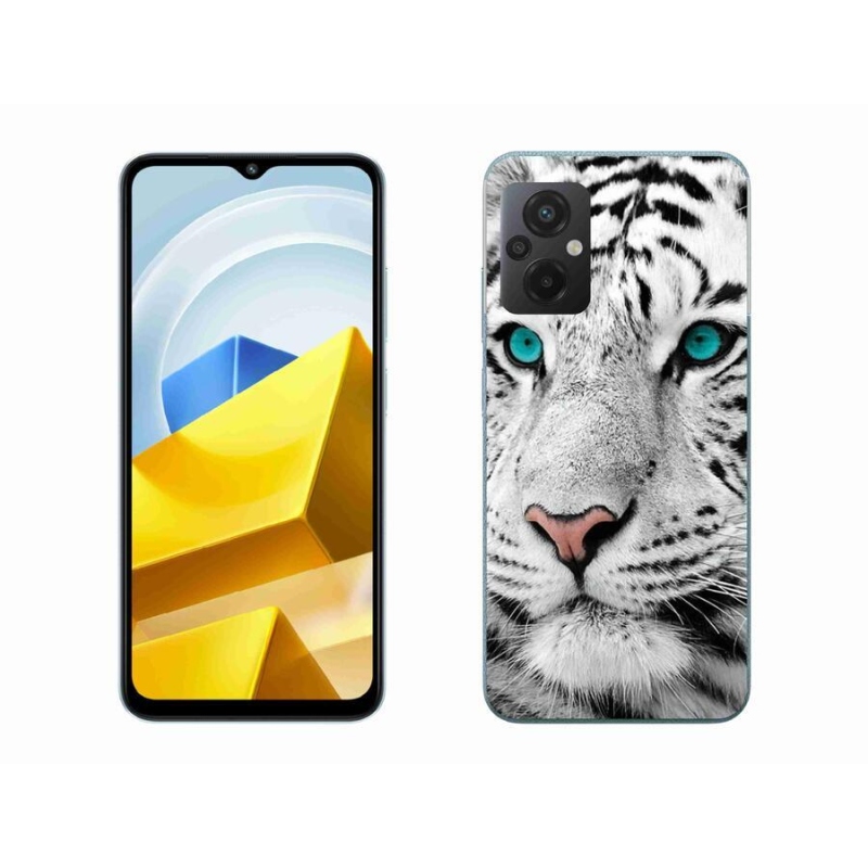 Gélový kryt mmCase na mobil Xiaomi Poco M5 4G - biely tiger