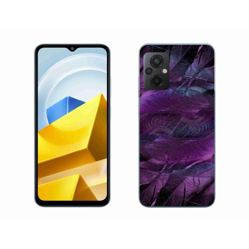 Gélový kryt mmCase na mobil Xiaomi Poco M5 4G - fialové pierka