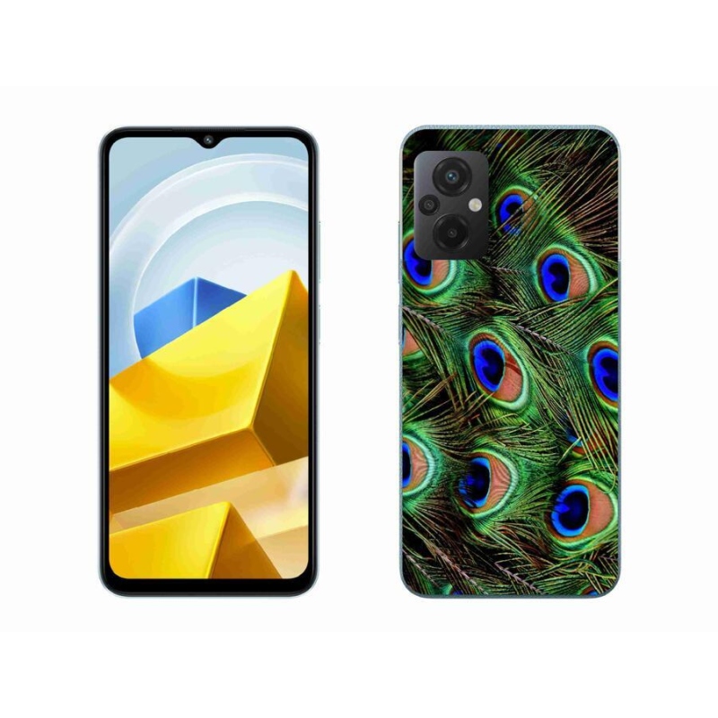 Gélový kryt mmCase na mobil Xiaomi Poco M5 4G - pávie perie